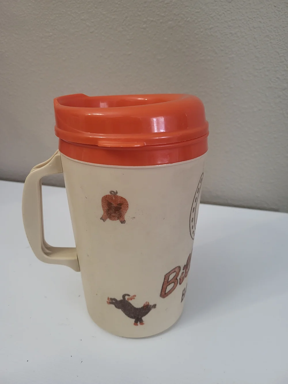 Bill Miller Bar-B-Q Texas Tea Bucket Aladdin Insulated Mug Cup 34oz W/ Lid
